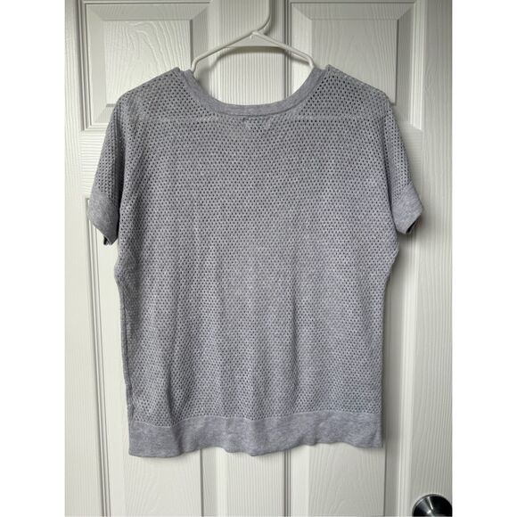 Old Navy Blouse Small Petite Women's Gray Short Sleeve Beach Coverup - Picture 4 of 4